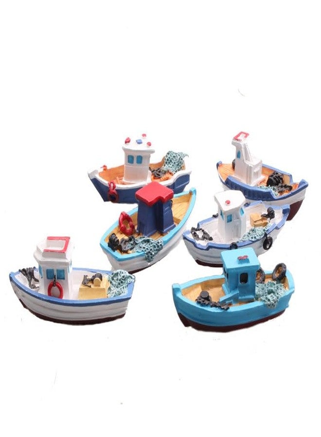 قارب صيد مصغر لبيت الدمى من وينتوين آب، قطعتان، نموذج يخت، ديكور متوسطي، تماثيل مكتبية من الراتنج، زينة، ديكور شاطئ المحيط، ديكور منظر طبيعي مصغر، إكسسوارات بيت الدمى، ديكورات - Image 3